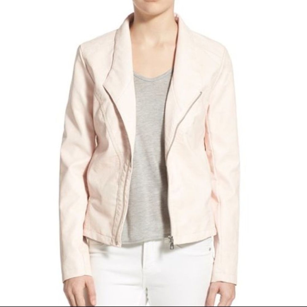 🆕 Sam Edelman Dusty Rose Faux Leather Jacket NWT - Picture 1 of 8